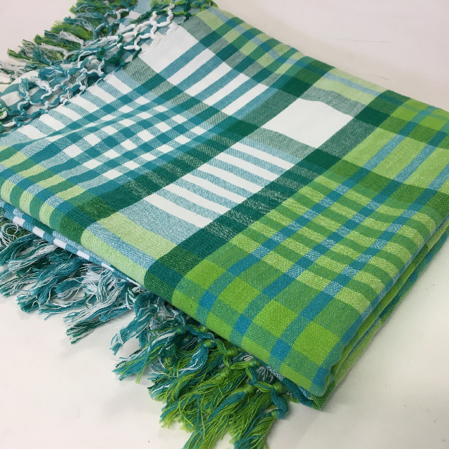 BLANKET, Picnic Blanket - Green Tartan Cotton